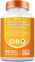 Quercetin 50 mg Zinc 1000 mg Vitamin C 5000 IU Vitamin D3 1000 mg Turmeric 1000 mg Elderberry with Q-Defend Immune Blend Reisshi Nettle Arteemisinin, Non-GMO, Mineral Supplements,60 Capsules 2