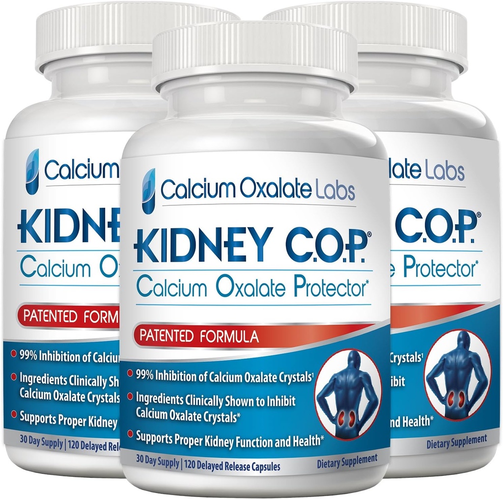 KIDNEY C.O.P. Calcium Oxalate Protector 120 Capsules, Kidney Support for Calcium Oxalate Crystals, Helps Stops Recurrence of Stones, Stronger Than Chanca Piedra Stone Breaker Supplements, 3 Pack 2