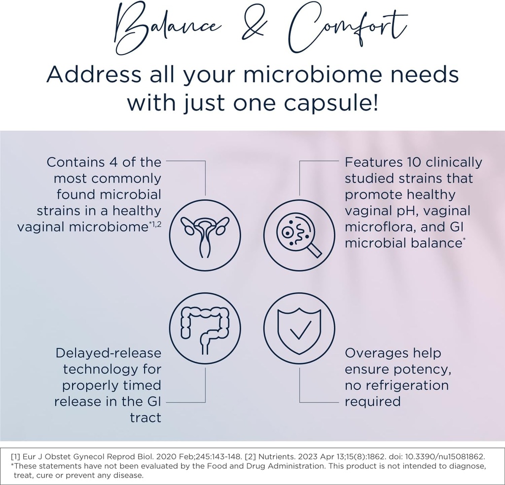 Designs for Health ProbioMed Women - Vaginal Probiotics to Support pH Balance, Vaginal Comfort, Immune Health & Gut Health for Women - Dairy-Free Probiotic (30 Capsules) 4