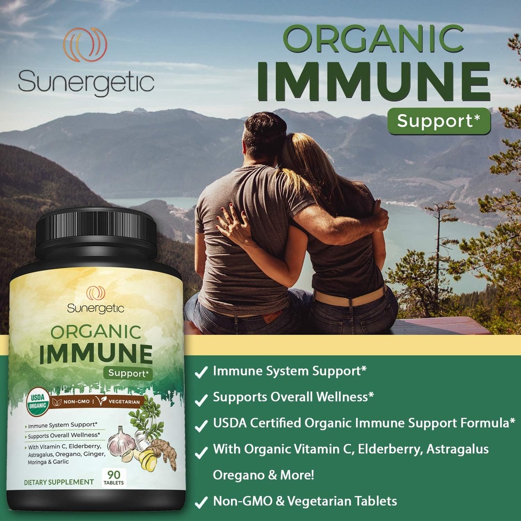 USDA Organic Immune Support Supplement – Organic Immune Health Supplement with Vitamin C, Elderberry, Astragalus, Oregano, Ginger, Moringa & Garlic – Organic Immune System Support - 90 Immune Tablets 5
