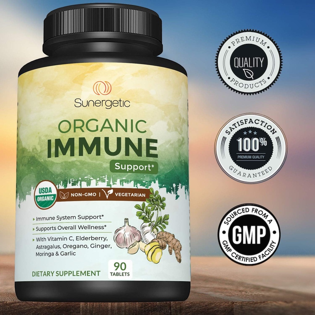 USDA Organic Immune Support Supplement – Organic Immune Health Supplement with Vitamin C, Elderberry, Astragalus, Oregano, Ginger, Moringa & Garlic – Organic Immune System Support - 90 Immune Tablets 6