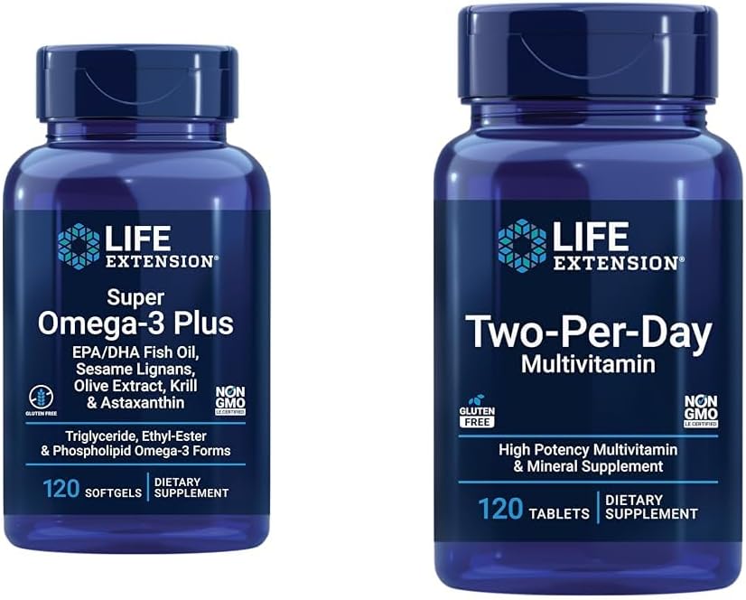 Life Extension Super Omega-3 Plus EPA/DHA Fish Oil, Sesame Lignans & Two-Per-Day High Potency Multi-Vitamin & Mineral Supplement 2
