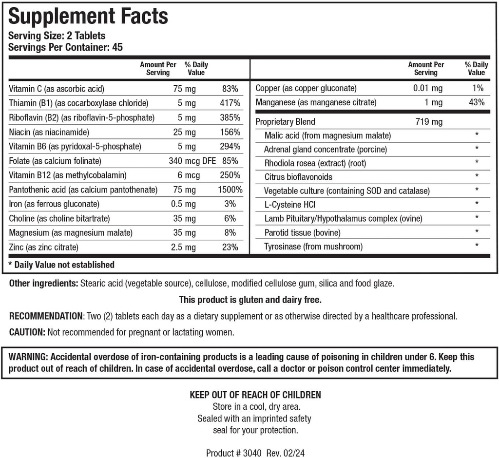 Biotics Research ADB5-Plus Support Healthy Adrenal Gland Function, Support Cortisol Levels, Positive Response to Stress, Healthy Energy Levels 90 Tablets 5