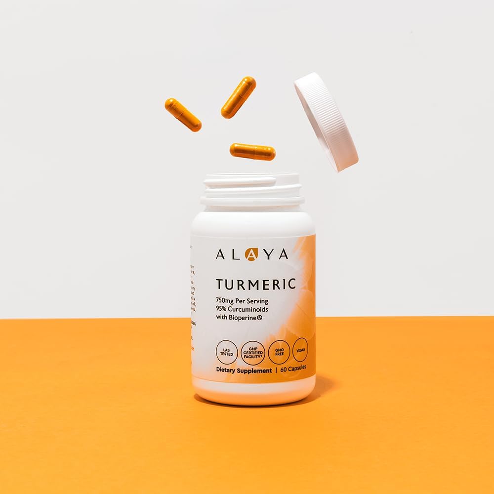 Alaya Naturals Turmeric Curcumin Supplement with BioPerine – 750mg Per Serving, 95% Curcumin Extract Turmeric Capsules for Joint Comfort, Mobility & Absorption – Non-GMO, Vegan, Lab Tested 6