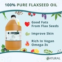 Zatural Flaxseed Oil Naturally Grown 100% Pure Flax Seeds Cold Pressed Vegan Omega Fatty Acids 128oz (1 Gallon) 6
