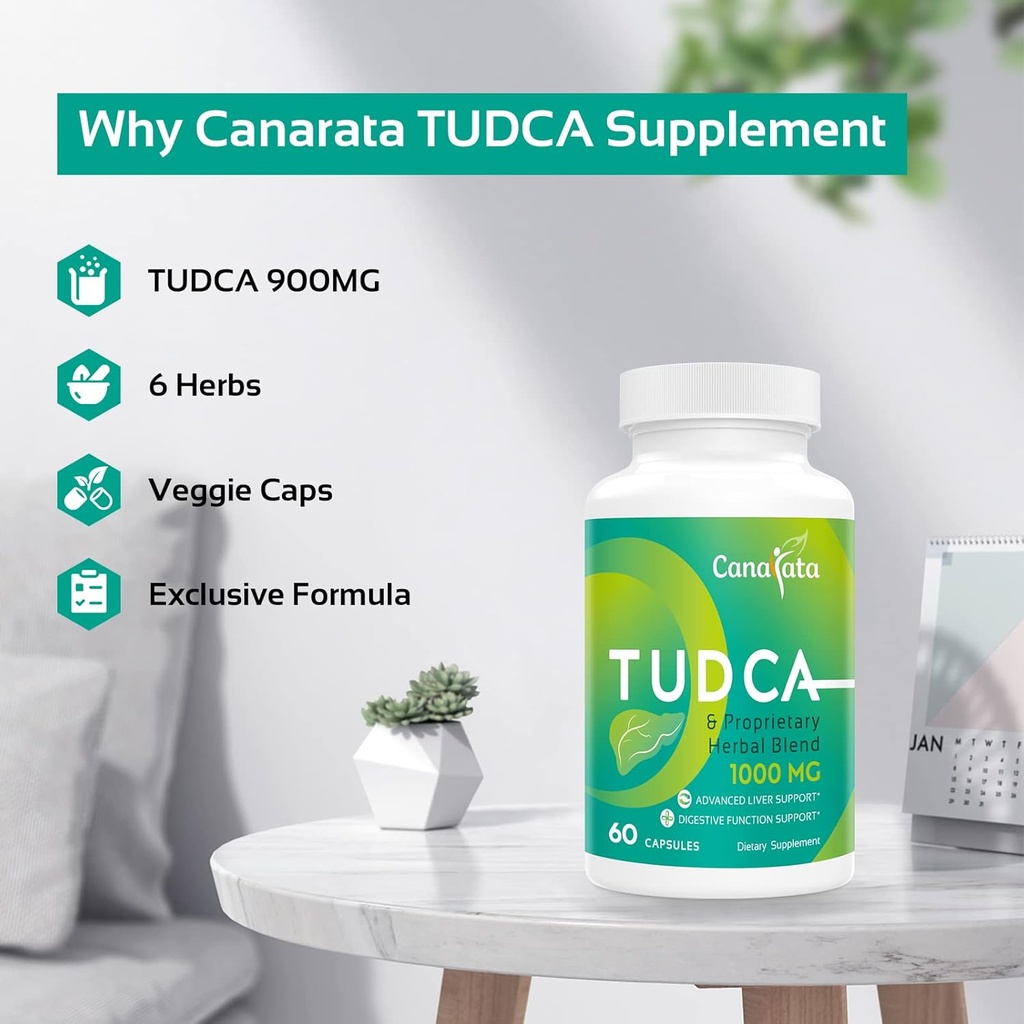 TUDCA Liver Support Supplements 1000mg - 120 Vegan Capsules,TUDCA Bile Salts with Milk Thistle Herbal Blend Formula for Liver Cleanse & Repair 6