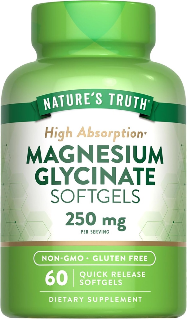 Nature's Truth Magnesium Glycinate 250mg | 60 Softgels | High Absorption | Non-GMO & Gluten Free Mineral Supplement 2