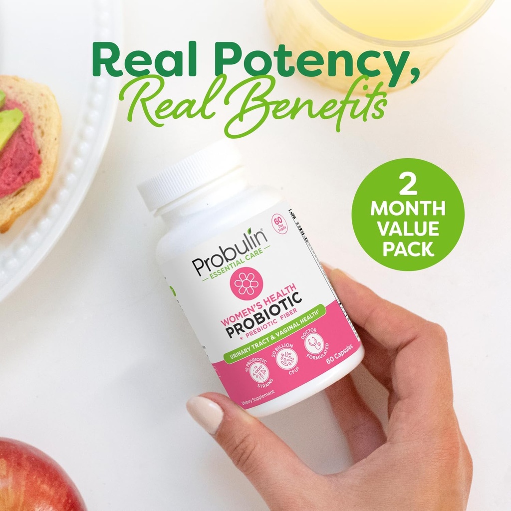 Probulin Womens Probiotic - Vaginal, UT, Gut & Immune Health with Lactobacillus Reuteri - 20 Billion CFU, 12 Probiotic Strains & Prebiotics - 60 Vegan, Gluten Free Capsules for Whole-Body Wellness 5