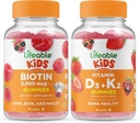 Lifeable Biotin Kids + Vitamin D3 + Vitamin K2 Kids, Gummies Bundle - Great Tasting, Vitamin Supplement, Gluten Free, GMO Free, Chewable Gummy 2