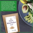 Jiva Organics Whole Psyllium Husk (Isabgol) 1.75 LB (28 Oz) Jumbo Bag - Non-GMO, Unflavored - Keto Friendly, Soluble Fiber 4