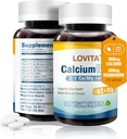 LOVITA Calcium Citrate 800 mg with Magnesium, Vitamin D3 & K2, Bone Strength & Density Supplement for Women & Men, Supports Teeth, Immune Health, Gluten Free, Non-GMO, 120 Vegan Tablets 2