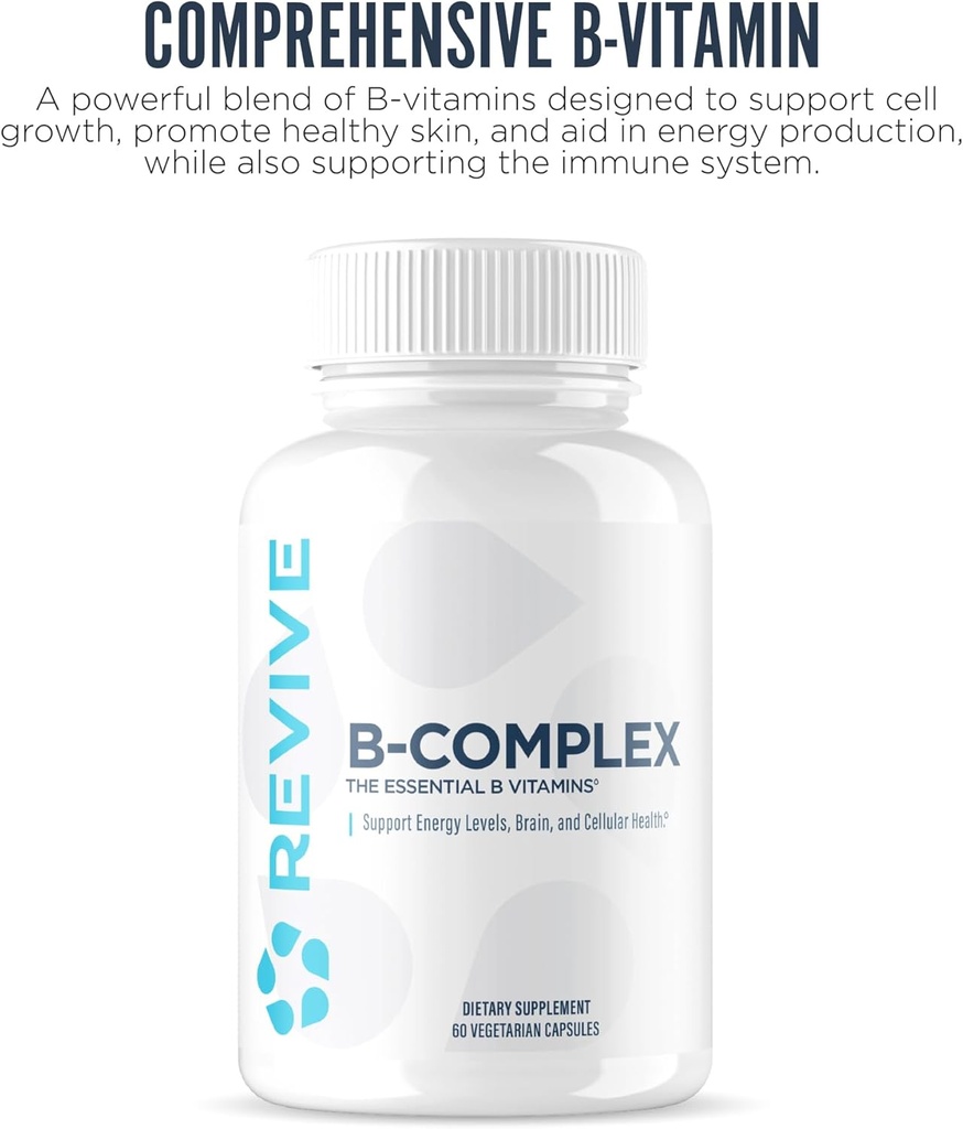 Revive MD Vitamin B Complex Capsules - Supports Heart Health & Immune System - B-Complex Vitamin Supplement for Women & Men - Vitamin B12 Complex Promotes Healthy Brain Function & Boosts Energy 3