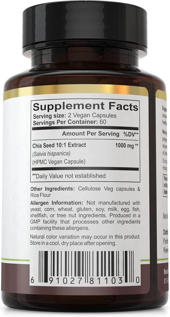 Florida Herbal Pharmacy, Chia Seed Extract Capsules 4