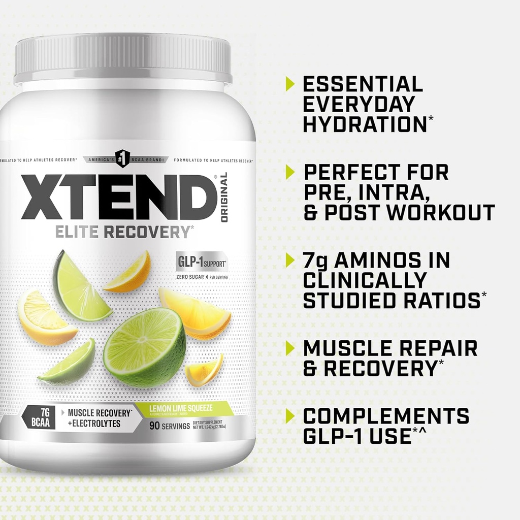 Xtend XTEND Original BCAA Powder 7g BCAA and 2.5g L-Glutamine, Sugar Free Post Workout Muscle Recovery Drink with Amino Acids for Men & Women, 90 Servings 5