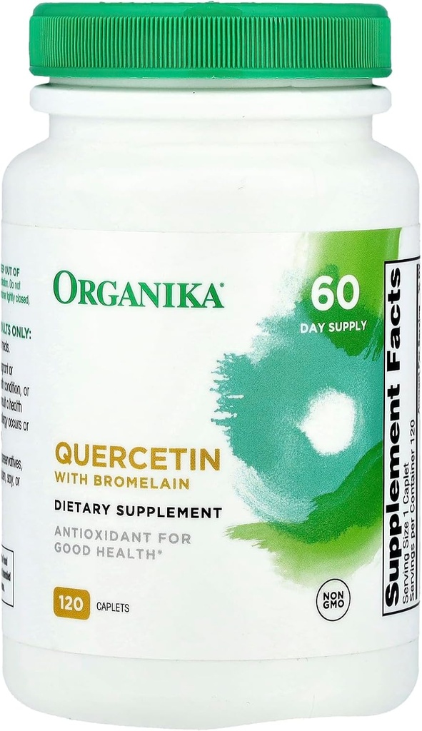 Organika Quercetin with Bromelain Supplement (120 Tablets): High-Absorption Bromelain Quercetin Supplement for Defenses, Seasonal Allergies, Mobility, & Clear Airways 2
