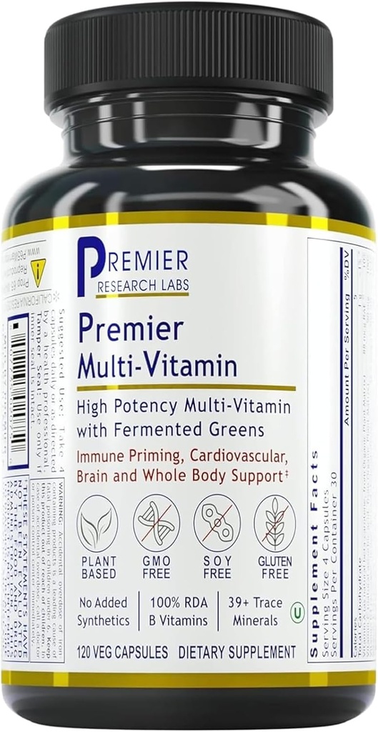 Premier Research Labs Multi-Vitamin - Immune, Brain & Heart Support | with Prebiotics and Postbiotics | Vegan Capsules for Men & Women. Gluten & Soy Free - 120 Plant-Sourced Capsules 2