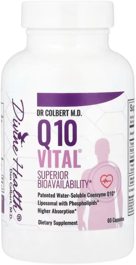 Divine Health Dr. Colbert MD Q10 Vital 100mg CoQ10 | Riboflavin | Thiamine | 60 Capsules 2