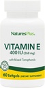 NaturesPlus Vitamin E - 400 iu Mixed D-Tocopherol, 60 Softgels - Easy to Swallow Vitamin E Supplement, Derived from Natural Soybean Oil - Free-Radical Defense - Gluten-Free - 60 Servings 2