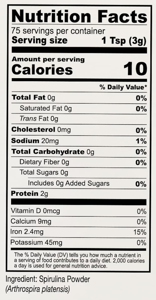 Anthony's California Spirulina Powder, 8 oz, Product of USA, Gluten Free, Non GMO 4