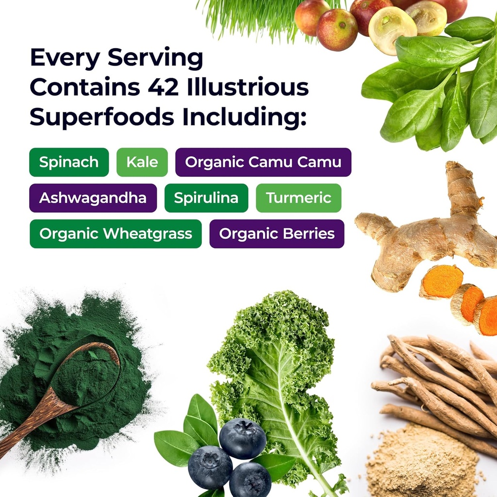 Paradise, ORAC Energy Greens Powder Extract, Super Antioxidants, Probiotics for Gut Health & Digestion, Vitamin C for Immunity, with Spirulina & Chlorella, Non-GMO, Gluten Free, 30 Servings 3