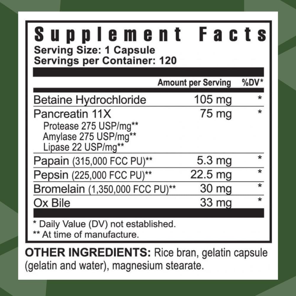 Youngevity Ultimate Enzymes® - Multi Enzymes for Digestion, Gas & Bloating Relief - Betaine HCl, Ox Bile, Pancreatine 10X, Papain 6M, Pepsin 1:3000 (120 Capsules - 4 Pack) 3