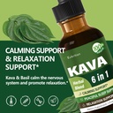 Kava Root Drops for Calming & Relaxing Support, Natural Calm & Sleep Supplements for Adults with Valerian, Chamomile Extract, High Bioavailability Liquid with Basil Promotes Relaxation. 4 oz 3