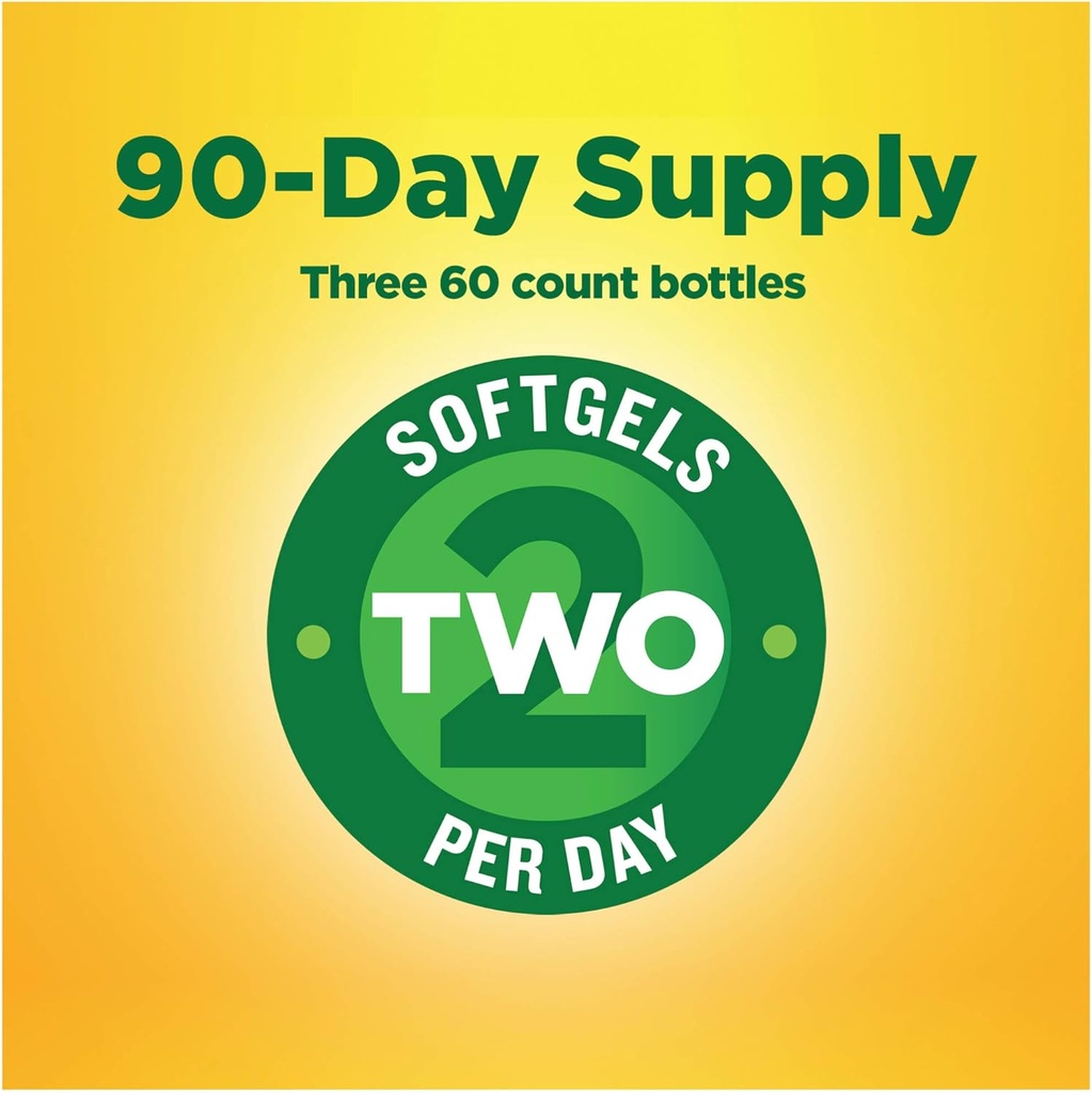 Nature Made Burp-Less Fish Oil 1200 mg, 60 Softgels, Fish Oil Omega 3 Supplement For Heart Health (Pack of 3) 6