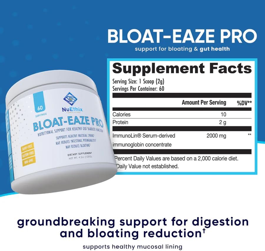 NuEthix Formulations Bloat Eaze Pro Support for Gut Barrier Function Dietary Supplement, 60 Servings 5