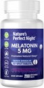 Nature's Perfect Night | Melatonin 5mg | 200 Quick Dissolve Tablets | Natural Mixed Berry Flavor |Preferred Potency | Sugar Free | Vegan | Gluten Free | Value Size 2