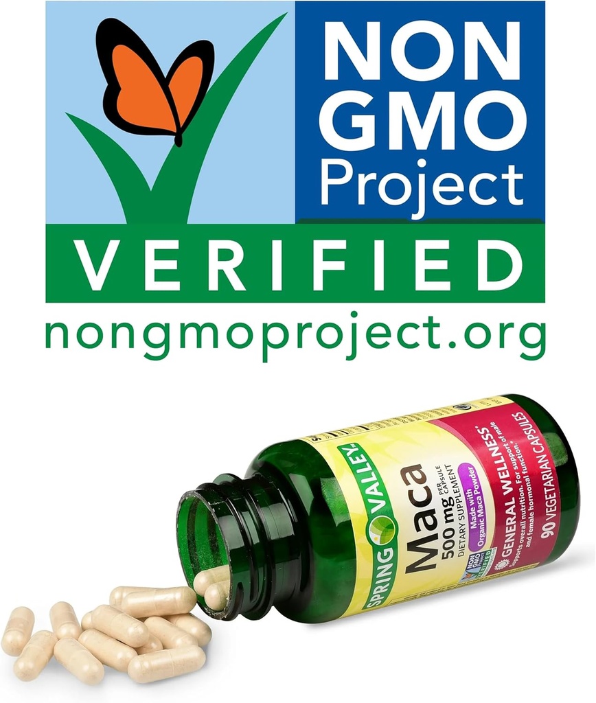 Maca Root | Vegetarian Capsules, 500 mg, 90 Count | Maca Root Powder for Women and Men | Root Extract for General Wellness | Non-GMO, Gluten Free | Organic Maca Powder 5