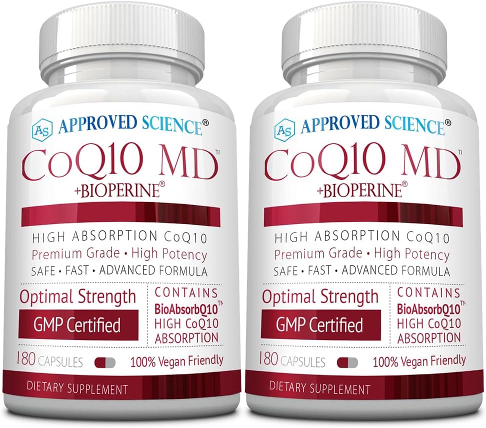 Approved Science® CoQ10 MD - Extra Strength 300mg Pure CoQ10 with BioPerine® for Faster Absorption - Optimal Support - 6 Month Supply 2