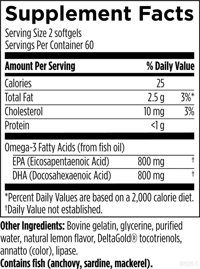 Designs for Health OmegAvail Hi-Po - TG (Triglyceride) Omega-3 Fish Oil Supplement, 1600mg EPA/DHA per Serving with Lemon + Vitamin E to Minimize Fishy Taste (120 Softgels) 4