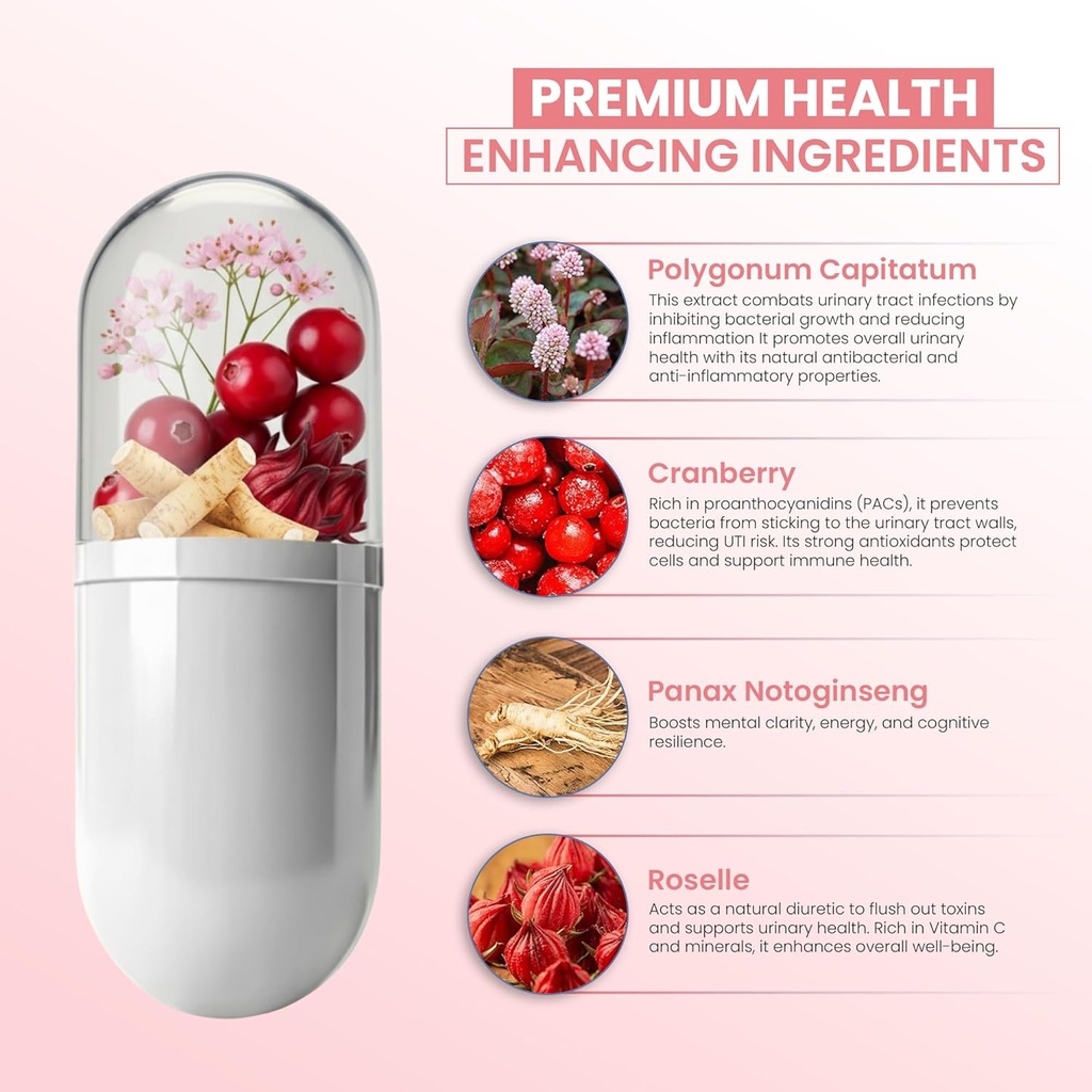 ZEN LIFE HERB UTFREx – Fast Acting - Promotes Urinary Tract Health Supports Healthy Immune and Urinary System, No Vitamins, Minerals, Prebiotics, Sugar, Plant-Based Supplement (60 Capsules) 3