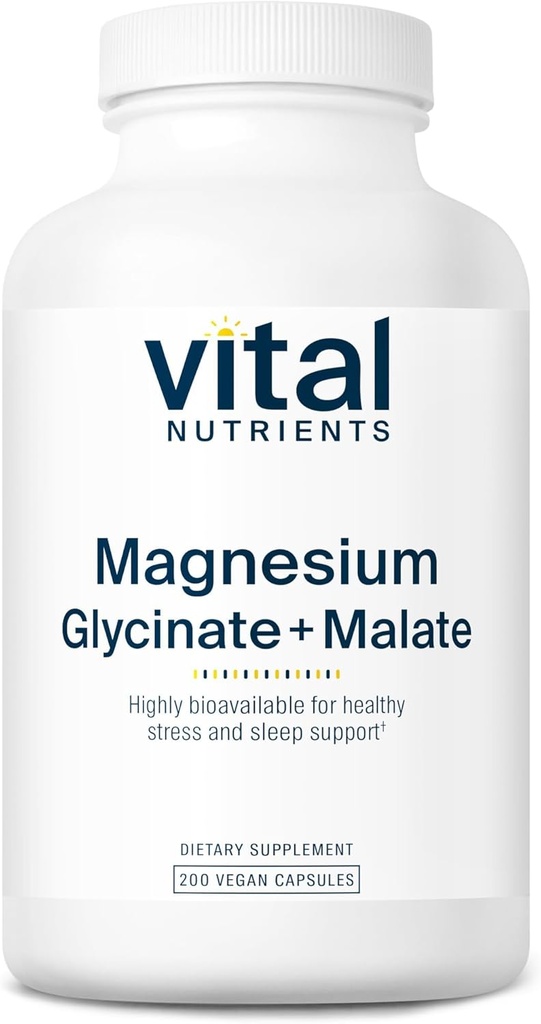 Vital Nutrients Magnesium Glycinate + Malate | 120mg Vegan Magnesium Supplement for Women and Men | Muscle, Heart, Bone Support* | Promotes Relaxation | Gluten, Dairy and Soy Free | 200 Capsules 2