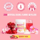 Beauty Collagen Powder-5 Types of Hydrolyzed Collagen, Sea Moss, Biotin, Keratin, Hyaluronic Acid, Vitamin C and Probiotics–Hair, Skin, Nails- All Natural, Made in USA-45 Servings- Mixed Berry 3