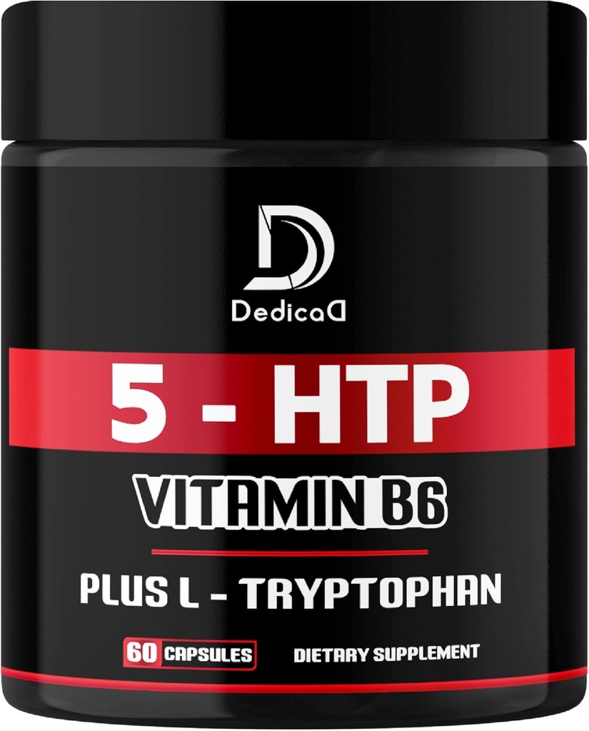 5 HTP Supplement 1010mg - 60 Capsules - 3in1 Combined with Vitamin B6, L-Tryptophan - Comfortable Mood, Brain Health, Body Management & Immune System Support 2