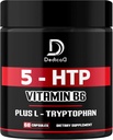 5 HTP Supplement 1010mg - 60 Capsules - 3in1 Combined with Vitamin B6, L-Tryptophan - Comfortable Mood, Brain Health, Body Management & Immune System Support 2