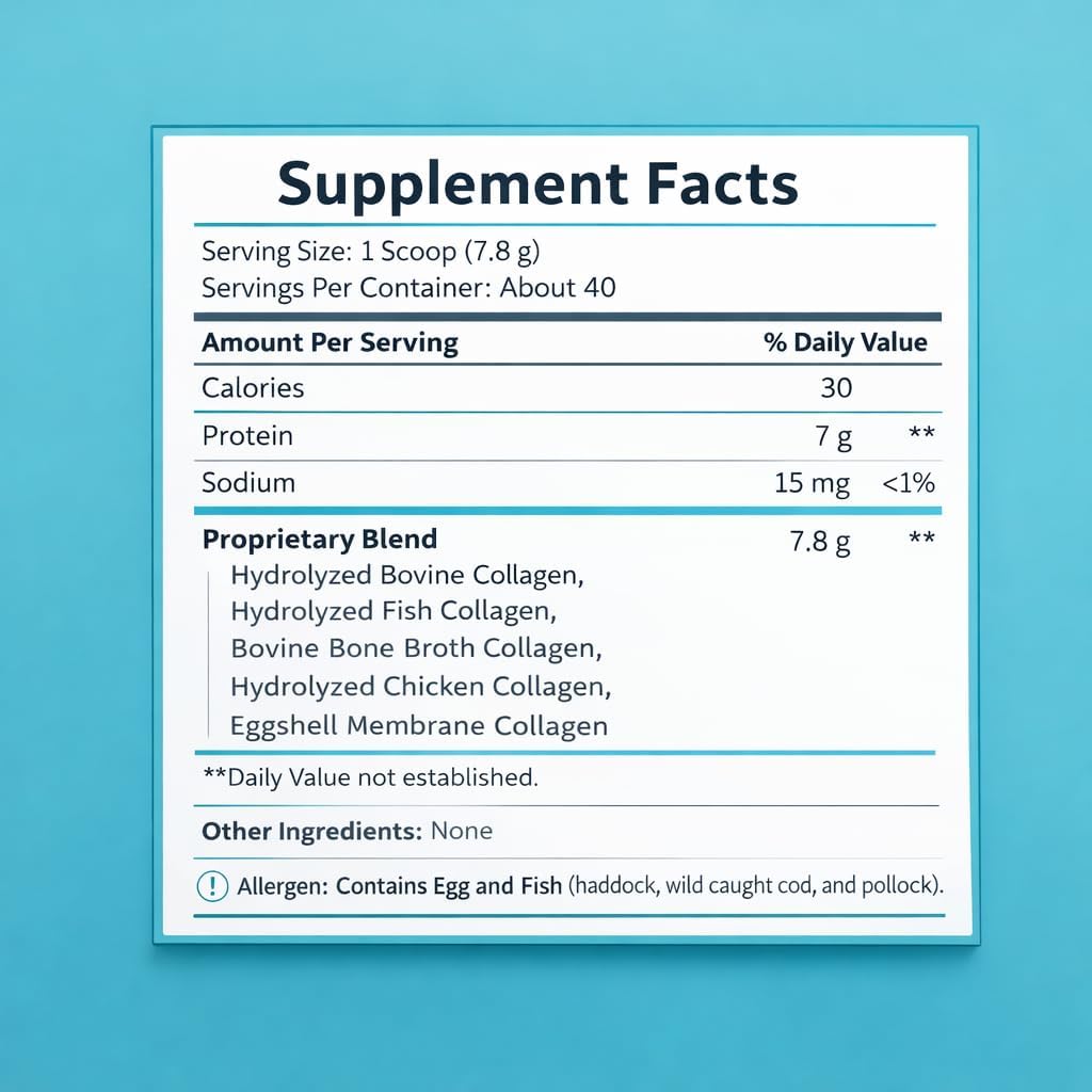 WellPath Renew Multi Collagen Protein Powder for Women | Hair, Nails, Skin | Hydrolyzed Grass-Fed Bovine, Marine, & Chicken Sources Collagen Peptides | Types I, II, III, V, X | 11 oz | 40 Servings 4