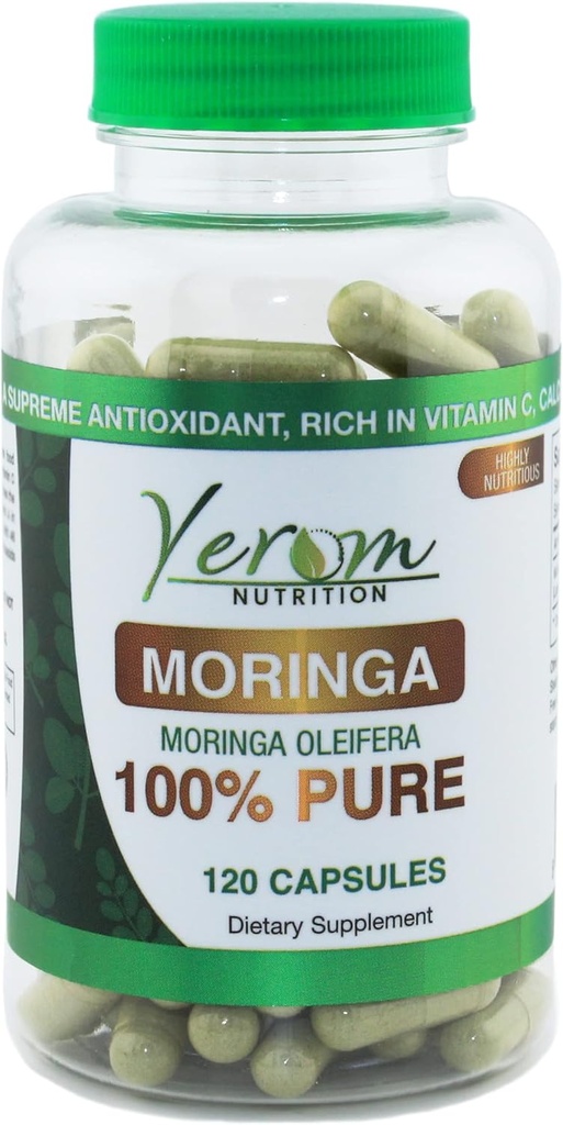 Pure Moringa Capsules - 800mg High Potency, 100% Natural, Supplement for Energy, Immune Support & Antioxidant Boost, 120 Capsules 2