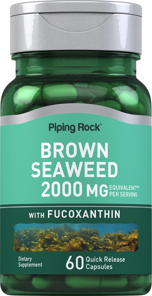 Piping Rock Brown Seaweed Capsules 2000mg | 60 Count | Fucoxanthin Extract Supplement | Non-GMO, Gluten Free 2