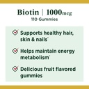 Nature's Bounty Biotin, Vitamin Supplement, Supports Healthy Hair, Skin, and Nails, Fruit Flavored Gummies, 1000 mcg, 110 Count (Pack of 2) 3