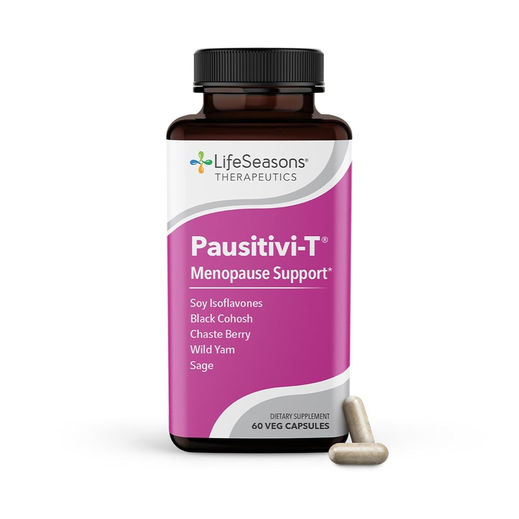 LifeSeasons Pausitivi-T with Ageless Skincare - Menopause Supplement - Relief for Hot Flashes, Hormone Imbalance & Night Sweats - Nourishes Tissue - Sage, Chasteberry, Soy Isoflavones & Black Cohosh 2