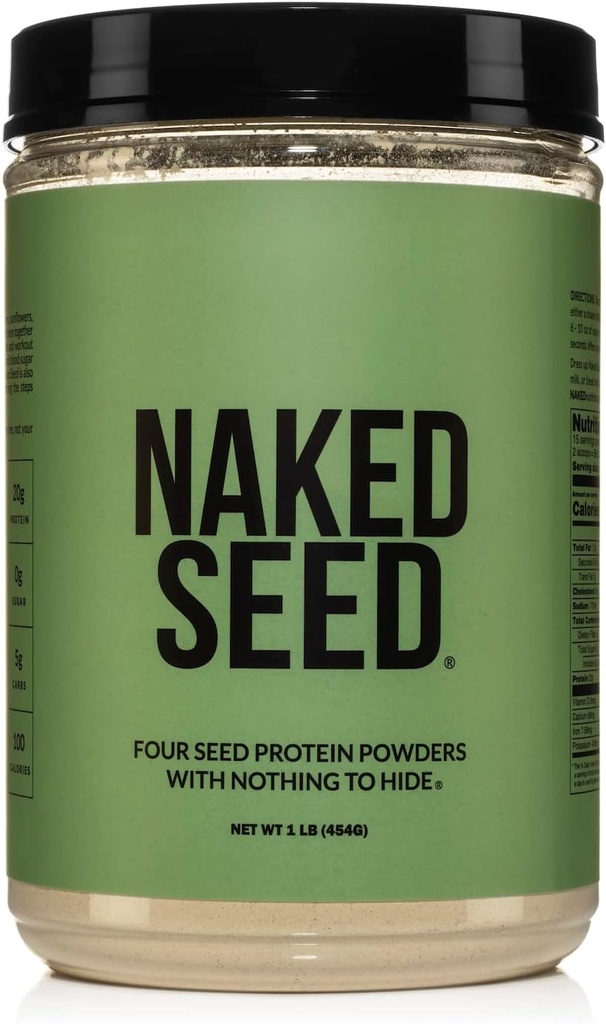 Naked Seed - 4 Seed Protein Powder, Only 4 Ingredients - Chia, Watermelon, Sunflower and Pumpkin Seed - Gluten-Free, Soy Free, Vegan, No Gmos, No Artificial Sweeteners - 15 Servings 2