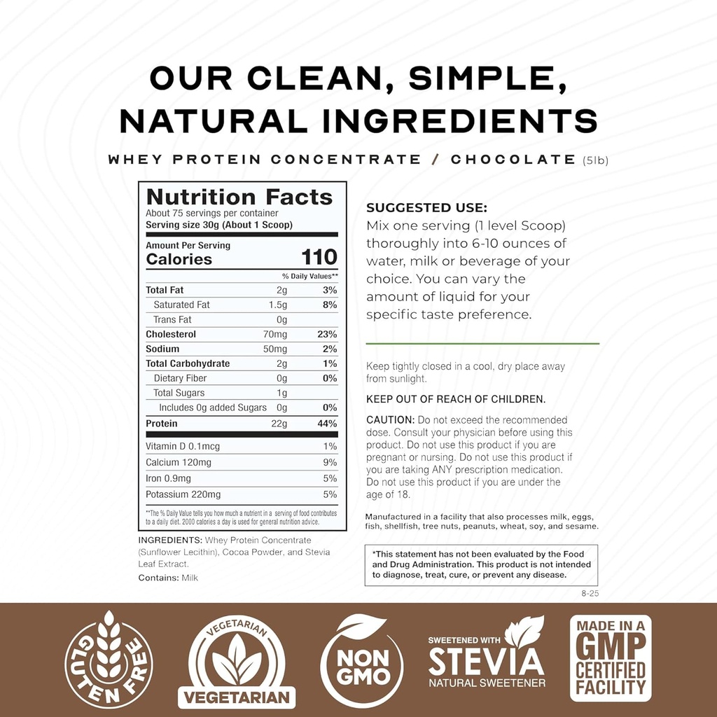 Muscle Feast Grass-Fed Whey Protein Concentrate Powder, All Natural, Hormone Free Pasture Raised Whey Protein Powder for Women & Men, Clean, Non-GMO & Gluten Free Whey Concentrate - Chocolate, 5lb 4