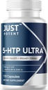 Just Potent 5-HTP Ultra 200mg | 120 Capsules - 4-Month Supply | for Sleep, Mood, and Brain Health | Fortified with SAM-e and Vitamin B6 2