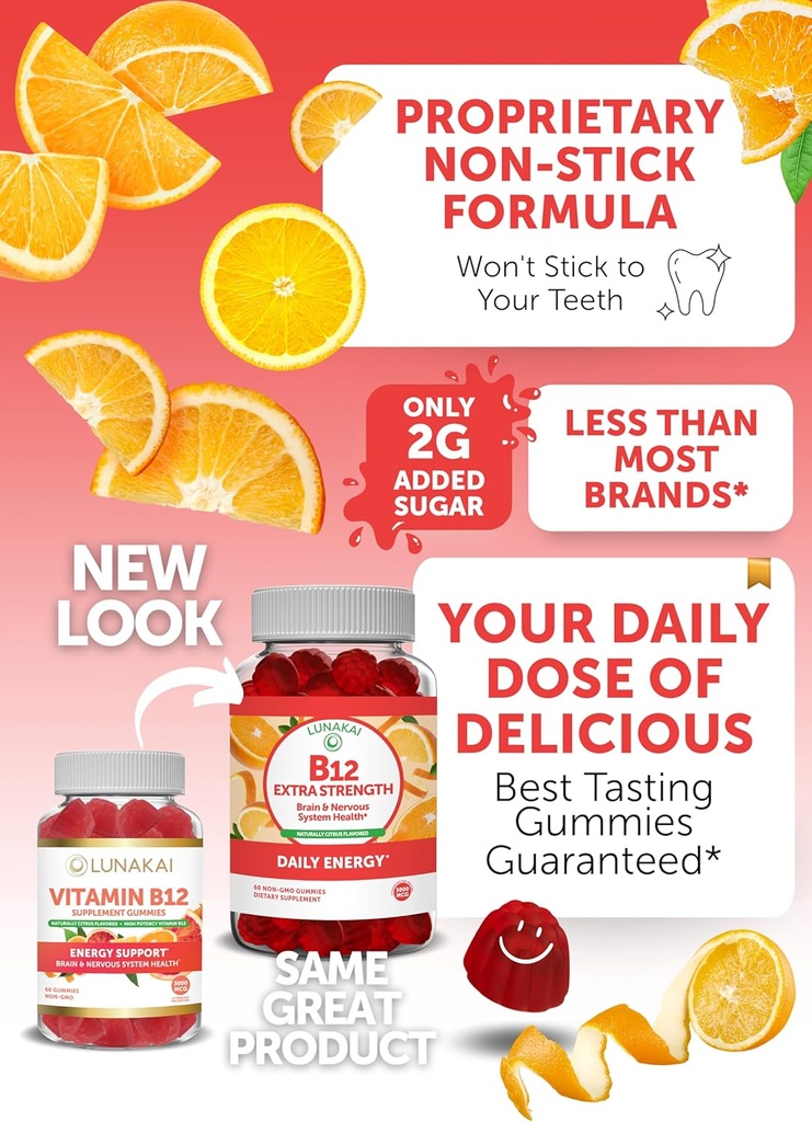 Lunakai Vitamin B12 and Elderberry Gummies Bundle - 3000 mcg Gummy for Adults Energy Support and Bone Health - Immune Support Supplement with Zinc and Vitamin C 4