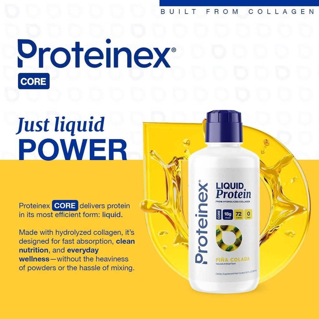 Proteinex Medical Grade Liquid Hydrolyzed Protein Max Strength - Supports Wound Healing and Doctor Recommended- No Carbs, Zero Sugars & Ready to Drink Liquid Protein (Natural Pina Colada, 30 Fl Oz) 3