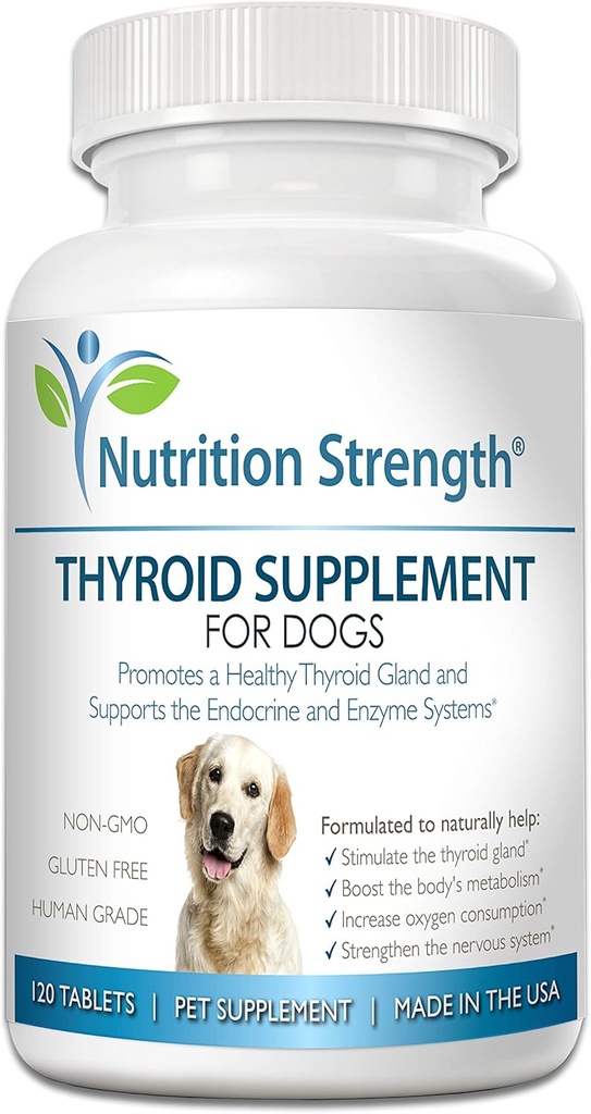 Thyroid Supplement for Dogs, Support for Hypothyroidism in Dogs with Organic Bladderwrack, Promotes Normal Function of Endocrine and Enzyme Systems, 120 Chewable Tablets 2