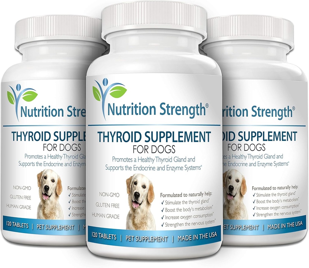 Thyroid Supplement for Dogs, Support for Hypothyroidism in Dogs with Organic Bladderwrack, Promotes Normal Function of Endocrine and Enzyme Systems, 120 Chewable Tablets 5