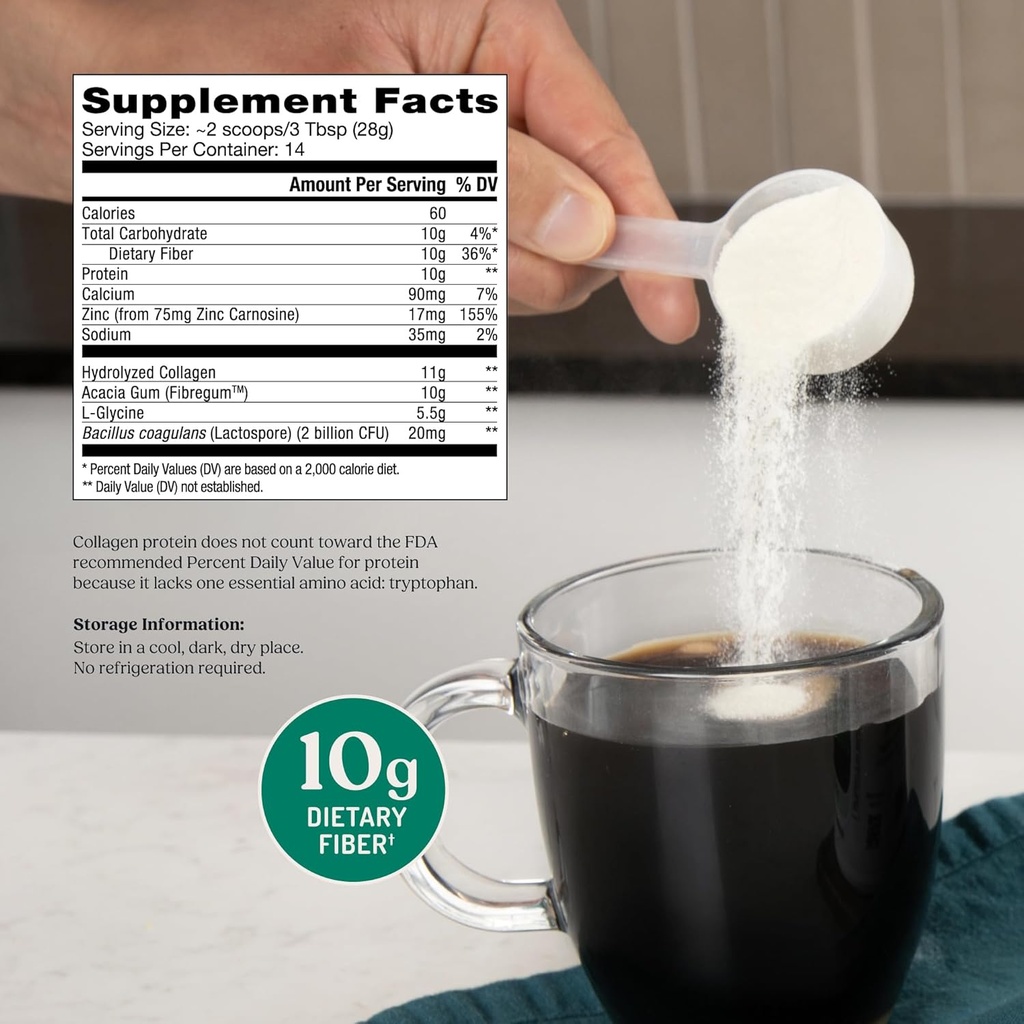 Bulletproof Unflavored Gut Health Collagen Protein, 14 Ounces, 10g Grass-Fed Collagen Peptides for Gut, Skin, Bone and Joint Support 3